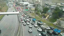 ترافیک سنگین در آزادراه کرج-تهران 
