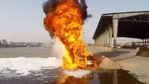 برگزاری مانور اطفا حریق مخزن سوخت در بندرلنگه 