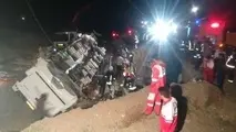 جان باختگان واژگونی اتوبوس در جاده سبزوار- شاهرود به 11 نفر رسید