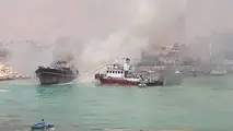 چهار فروند لنج صیادی در بندر جاسک دچار حریق شدند