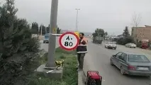 افزایش ایمنی جاده های مازندران با نصب انواع علائم