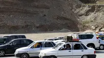 ترافیک سنگین در جاده کرج - چالوس 
