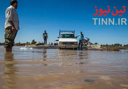 تخریپ پل ارتباطی به علت طغیان رودخانه - خوزستان