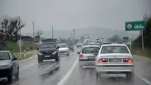 بارش باران و لغزندگی جاده های قزوین