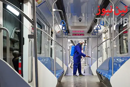 ضدعفونی کردن واگن‌های خط یک مترو اصفهان