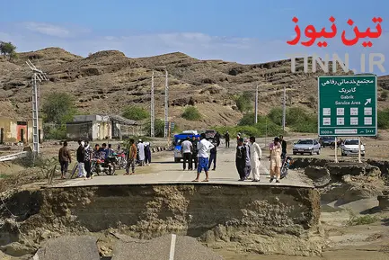 مناطق سیل زده جاسک