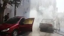 حریق هم‌زمان 3 خودرو در شهرری + تصاویر