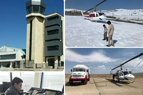 خدمت‌دهی فرودگاه شاهرود به هلی‌کوپترهای امدادی