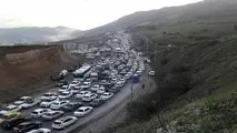 ترافیک سنگین در محور قدیم بومهن تهران 