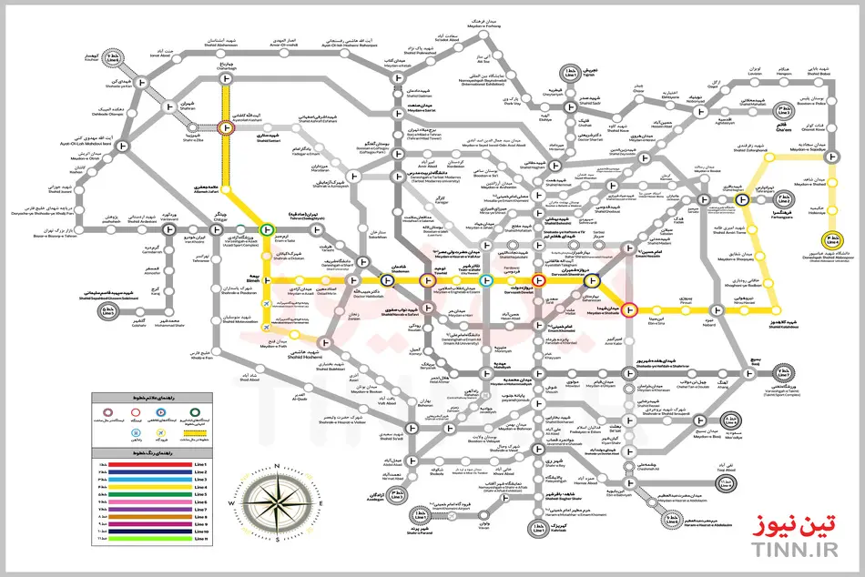 مقایسه آماری ۴ خط جدید شبکه مترو تهران