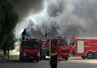 آتش سوزی در بندر صیادی کنگان - بوشهر 