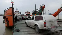 ازدحام بی‌سابقه خودروها در اسکله بندر پهل برای سفر به قشم