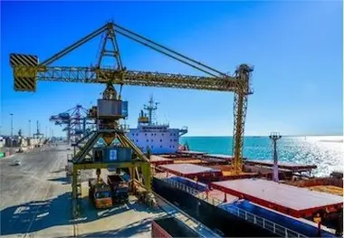 پهلوگیری نخستین کشتی حامل مالچ چوب در منطقه ویژه اقتصادی بندر امام‌ خمینی(ره) 