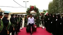 استقبال از خانواده‌ شهدای مدرسه میناب در ایستگاه راه آهن محمدیه قم