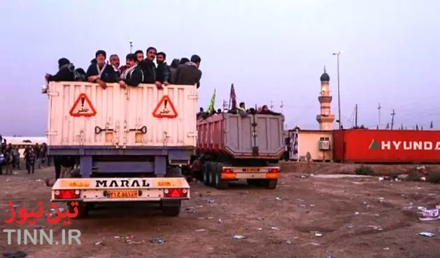 تصاویر جابجایی زائران حسینی با کامیون و تریلر