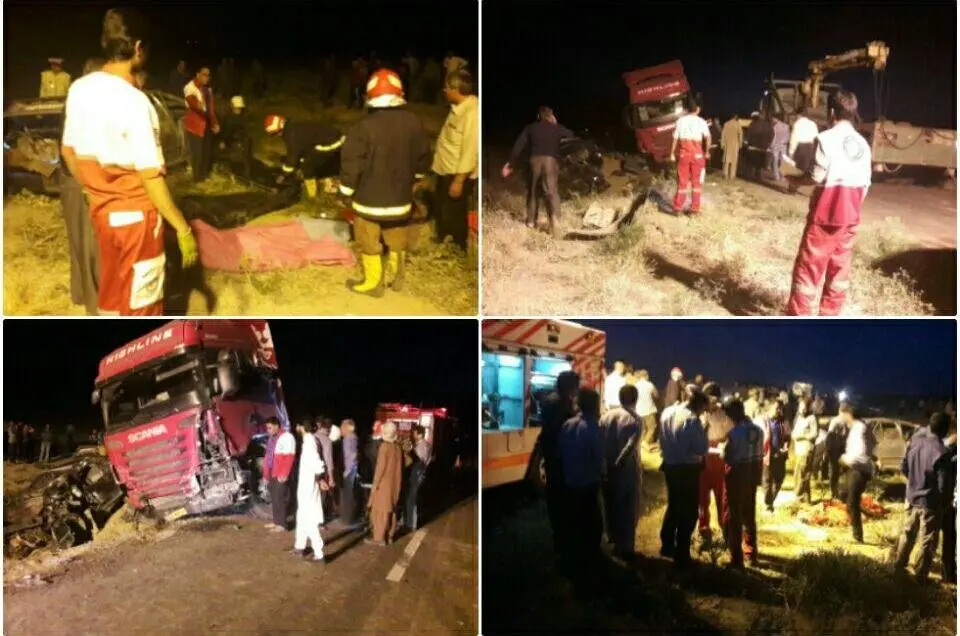 ۱۳ کشته و مصدوم در حادثه رانندگی محور تایباد به خواف