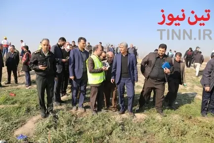 بازدید مدیر فرودگاه امام از محل سقوط هواپیمای مسافربری بویینگ ۷۳۷ متعلق به خطوط هوایی اوکراین