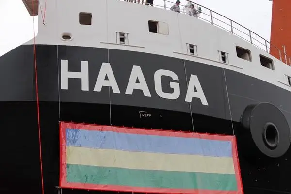 ESL Shipping’s second LNG-fueled dry cargo vessel was named Haaga