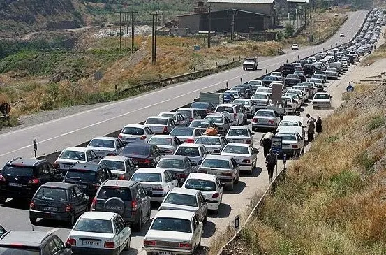 ترافیک سنگین در آزادراه قزوین_کرج-تهران 