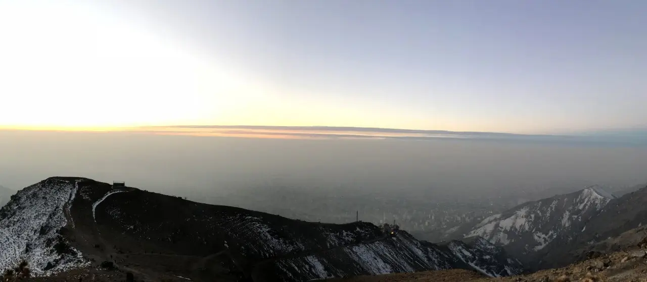 تصویر پانورامایی از حجم آلودگی امروز تهران، از ارتفاعات توچال