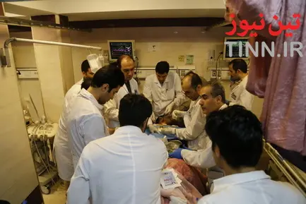 مجروحین حادثه واژگونی اتوبوس دانشگاه علوم تحقیقات