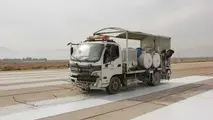 خط کشی و رنگ‌آمیزی سطوح پروازی فرودگاه شیراز