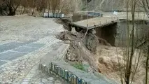 تصویری از استقامت پل ریلی و تخریب پل جاده‌ای 