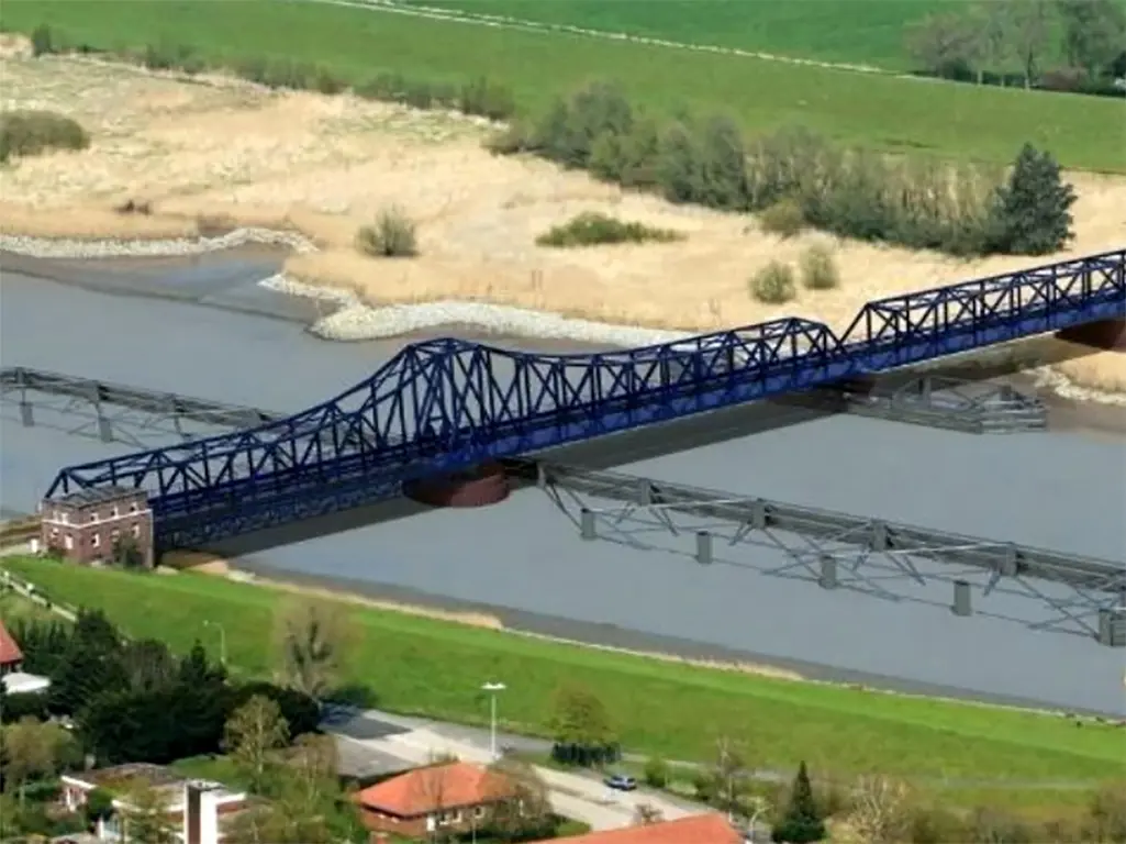 Swing bridge to replace damaged Friesen Bridge