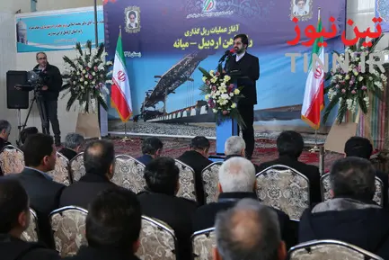 آغاز عملیات ریل گذاری راه آهن اردبیل - میانه