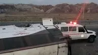 واژگونی اتوبوس اینبار در اتوبان زنجان- قزوین/ 12 نفر مجروح شدند 