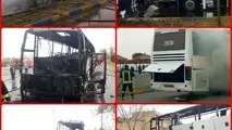 اتوبوس یزد - زاهدان طعمه حریق شد 