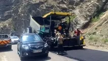 نوسازی بخشی از آسفالت جاده کرج چالوس