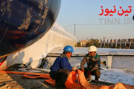 عملیات جابه‌جایی هواپیمای سانحه‌دیده ماهشهر