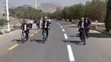 دوچرخه سواری رئیس جمهور در اصفهان