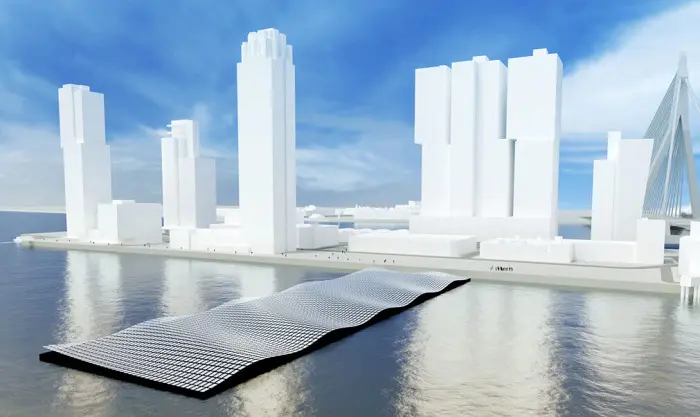 Rotterdam constructs a floating solar park in Rijnhaven