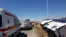 26 مصدوم در حادثه واژگونی اتوبوس مسافربری در یزد