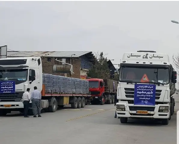 امداد رسانی به استان گلستان و مازندران با 27 دستگاه ناوگان باری جاده‌ای 