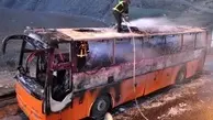 حریق اتوبوس با 43 مسافر در خراسان رضوی
