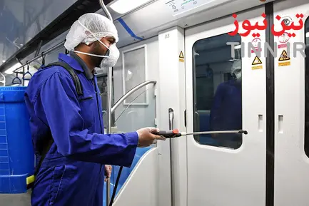 ضدعفونی کردن واگن‌های خط یک مترو اصفهان