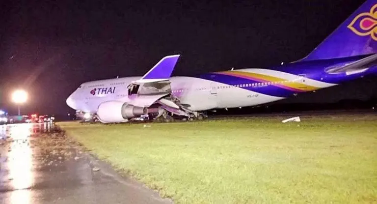 خروج یک هواپیمای تایلندی از باند