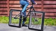 عکس | دوچرخه ای عجیب با چرخ های مربعی + فیلم