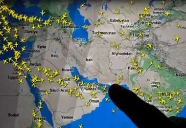 خطوط پروازی از حریم هوایی ایران، عراق، سوریه و اسرائیل عبور نمی‌ کنند
