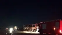 اتوبوس مسافربری مشهد- اردکان در آتش سوخت