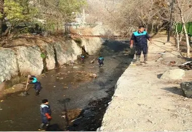 لایروبی و پاک‌سازی  مسیل اوین درکه 

