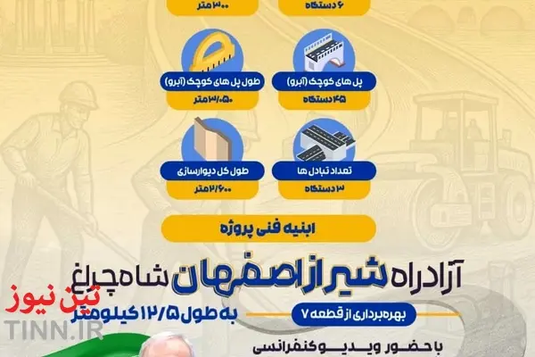 اینفوگرافیک| ابنیه فنی پروژه قطعه ۷ آزادراه شیراز‑اصفهان
