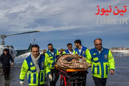 امدادرسانی اورژانس هوایی به مناطق برفی گیلان