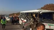 واژگونی مینی بوس با ۱۷ مصدوم در کرمانشاه