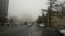 جاده‌های اردبیل مه‌آلود است