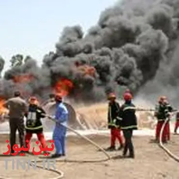آتش گرفتن اتوبوس ولوو در جاده شیراز