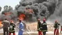 آتش گرفتن اتوبوس ولوو در جاده شیراز
